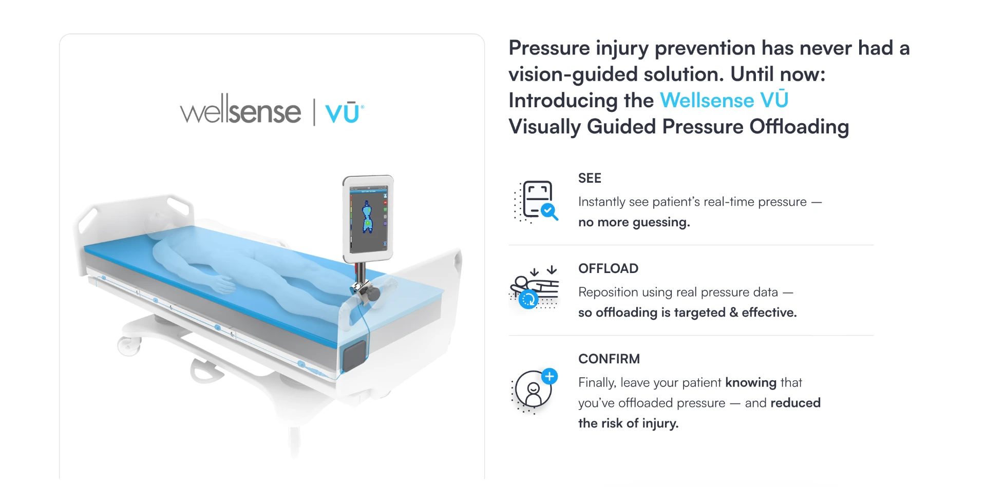 WellSense VU continuous bedside pressure mapping system